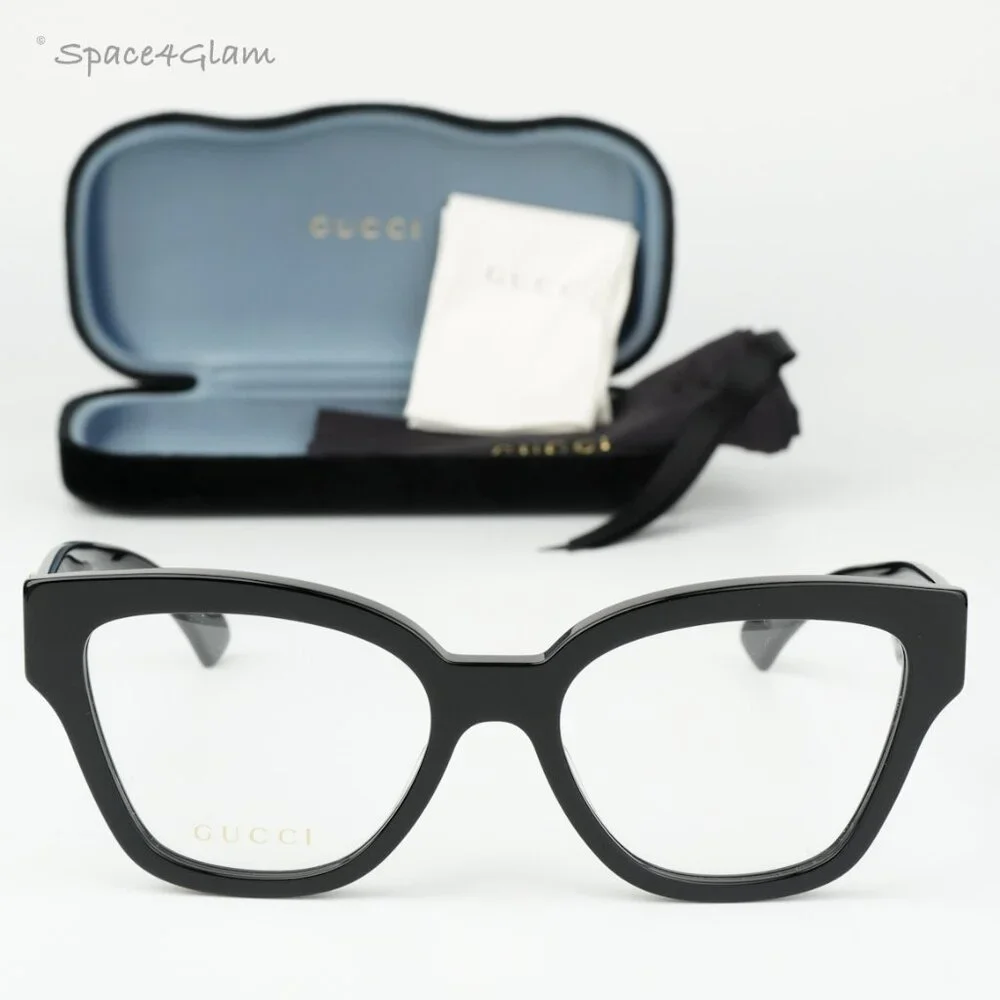 Gucci Women Eyeglasses Black Demo Cat Eye GG1424O 005 BRAND NEW